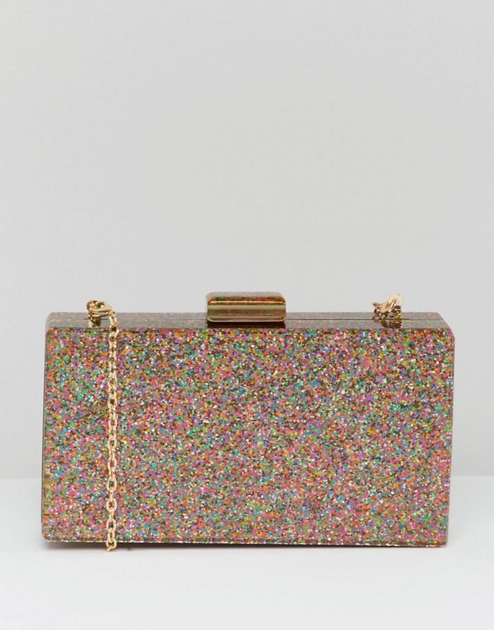 Claudia Canova Glitter Case Clutch Bag With Detachable Chain - Multi