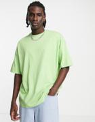Asos Design Organic Oversized T-shirt With Crew Neck In Lime-green