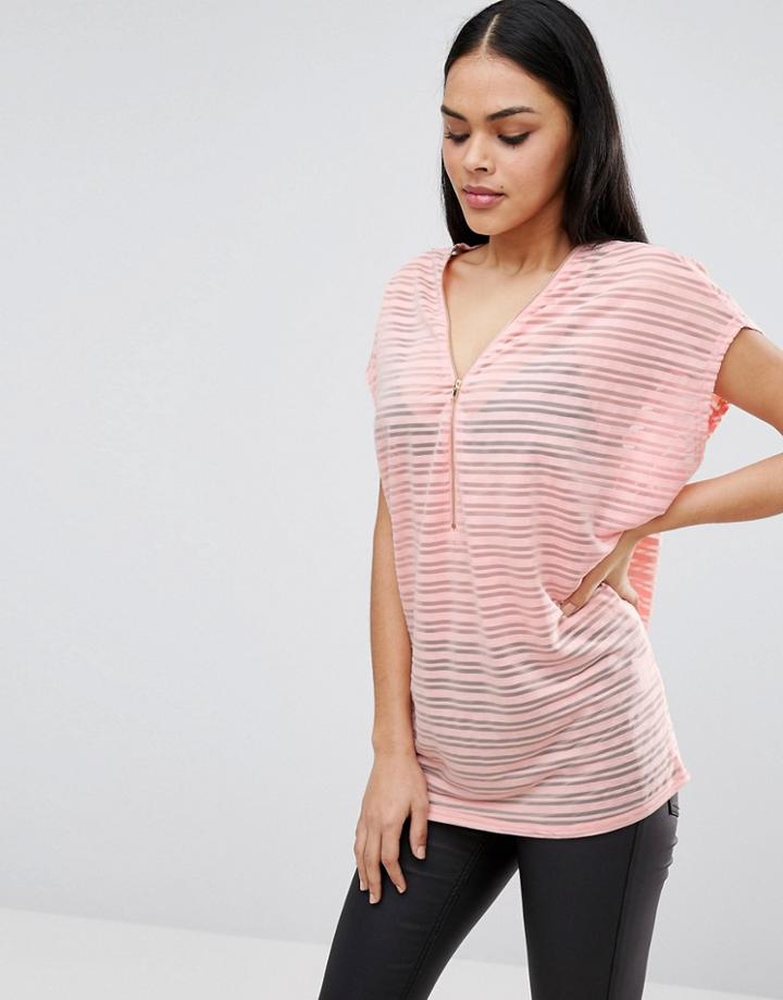 Pussycat London Zip Front Top - Pink