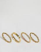 Made Gold Twisted Stacking Ring Set - Gold