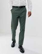 Asos Design Slim Suit Pants In Sage Green - Green