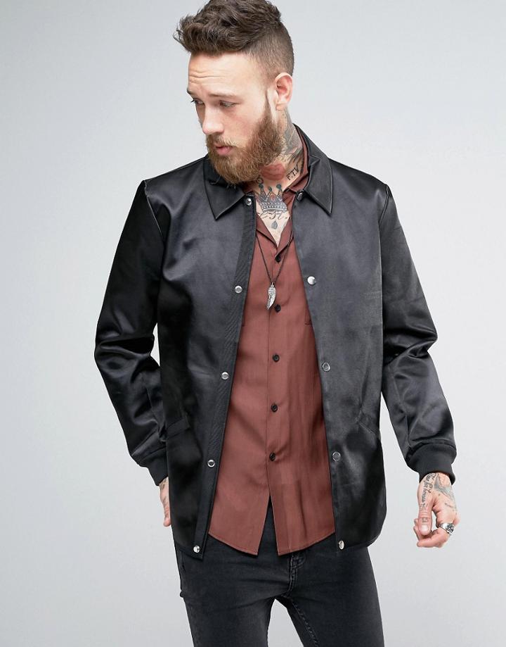 Asos Smart Coach Jacket In Black - Black