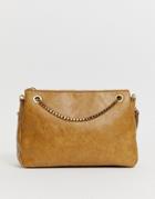 Chateau Cross Body Bag With Chain In Honey-tan
