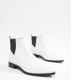 Asos Design Atom Leather Chelsea Boots - White