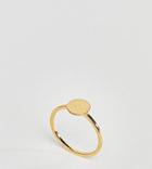 Asos Design Gold Plated Sterling Silver Solid Circle Ring - Gold