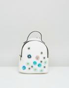 Asos Mini Embellished Backpack - White
