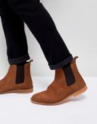 Selected Homme Suede Chelsea Boot - Tan