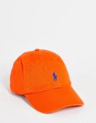 Polo Ralph Lauren Cap With Pony Logo In Orange Red