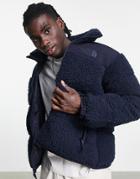 The North Face Nuptse Sherpa Jacket In Navy