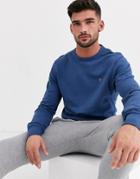 Farah Tim Crew Neck Sweat In Blue