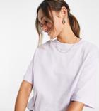 Selected Exclusive Unisex Organic Cotton Oversized T-shirt In Lilac - Part Of A Set-purple