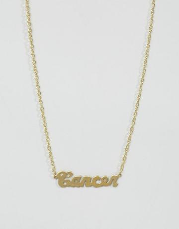 Rock N Rose Cancer Zodiac Necklace - Gold