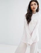Ellesse Oversized T-shirt With Xl Sleeves Co-ord - Purple