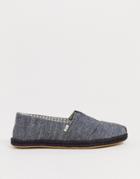 Toms Espadrilles In Black Chambray - Black