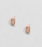 Asos Rose Gold Plated Sterling Silver Solid Semi Circle Stud Earrings - Copper