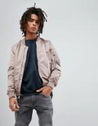 Alpha Industries Ma-1 Vf Lw Reversible Bomber Jacket Slim Fit In Mauve/chocolate Chip Camo - Pink