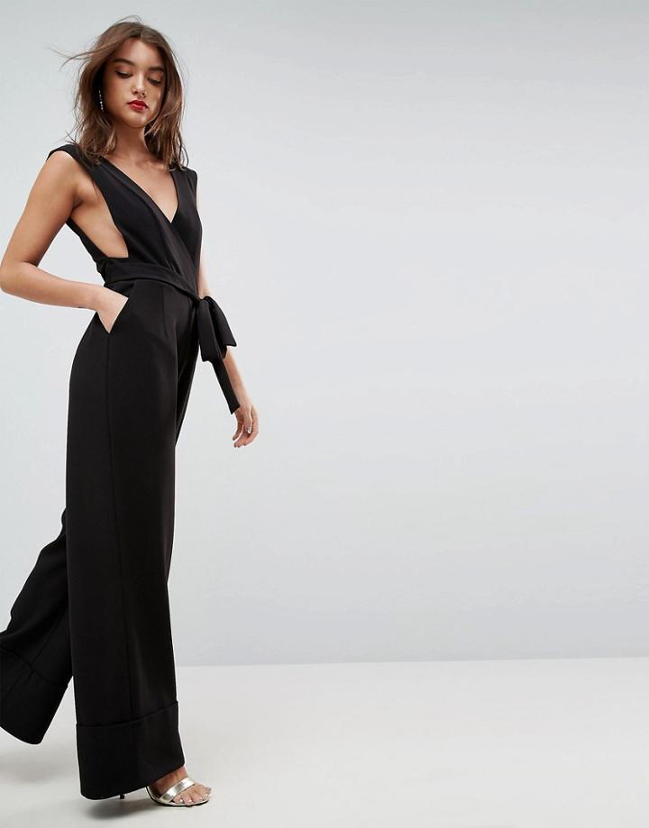 Asos Tailored Wide Leg Jumpsuit - Black