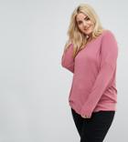 Asos Curve Oversized T-shirt With Batwing Detail - Pink
