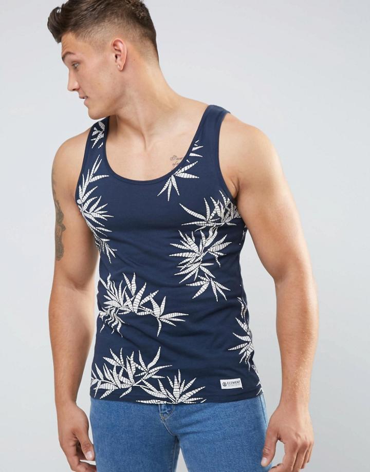 Element Leaf Printed Tank - Navy