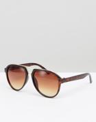 7x Round Aviator Sunglasses - Brown