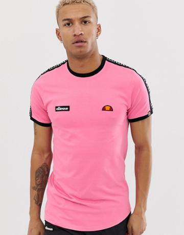Ellesse Fede T-shirt With Taping In Pink - Pink