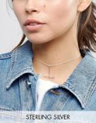 Asos Sterling Silver Toggle Choker Necklace - Silver