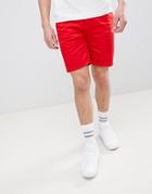 Asos Design Slim Chino Shorts In Bold Red - Red