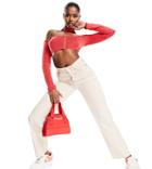Asyou Dad Jeans With Contrast Stitch In Ecru-white