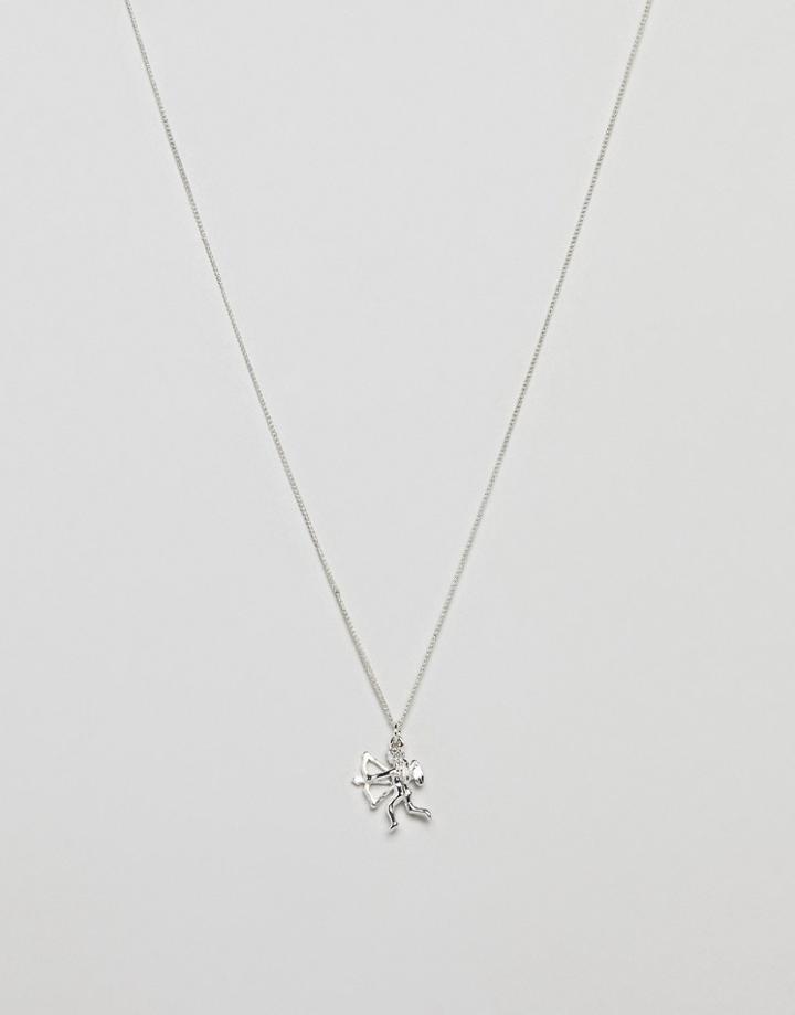 Chained & Able Cherub Necklace In Silver - Silver