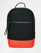 Asos Backpack In Scuba With Contrast - Black
