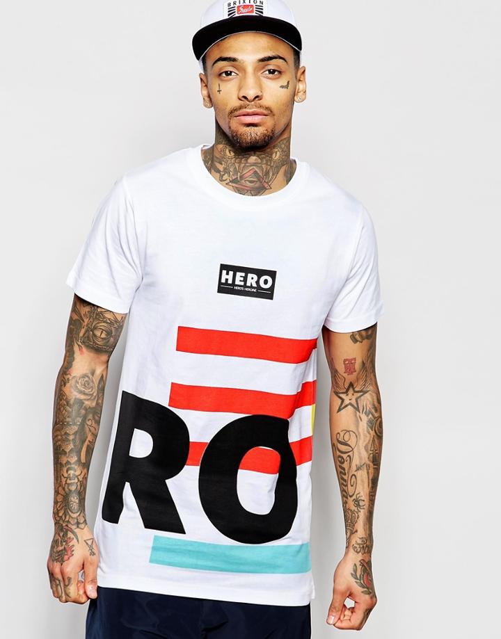 Hero's Heroine Longline T-shirt With Hero Remix Print