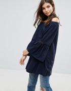 Vila Boho Blouse - Navy