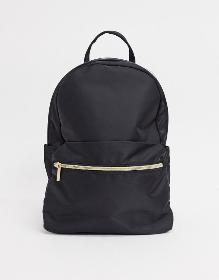 Asos Design Simple Backpack With Front Pocket In Black