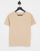 Na-kd Cotton Logo Print Oversized T-shirt In Beige - Beige-neutral