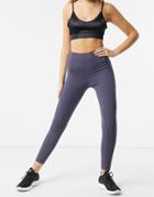 In The Style X Courtney Black Activewear Panelled Leggings In Charcoal-grey