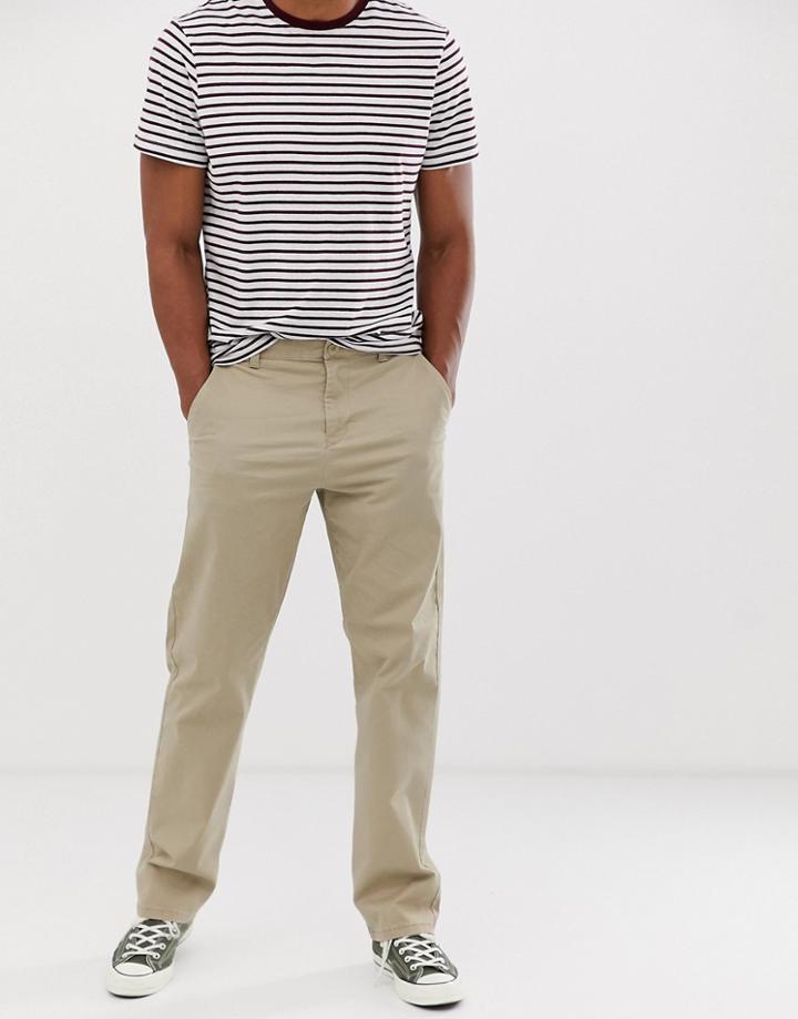 Only & Sons Wide Leg Chino In Sand - Beige