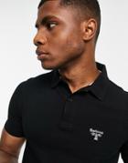 Barbour Beacon Small Embroidered Logo Polo In Black