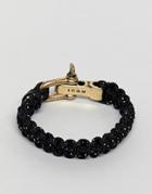 Icon Brand Black Woven Bracelet With Burnished Gold Closure - Black