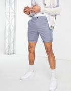 River Island Skinny Chino Shorts In Gray-grey