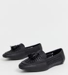 New Look Wide Fit Pu Woven Loafer In Black