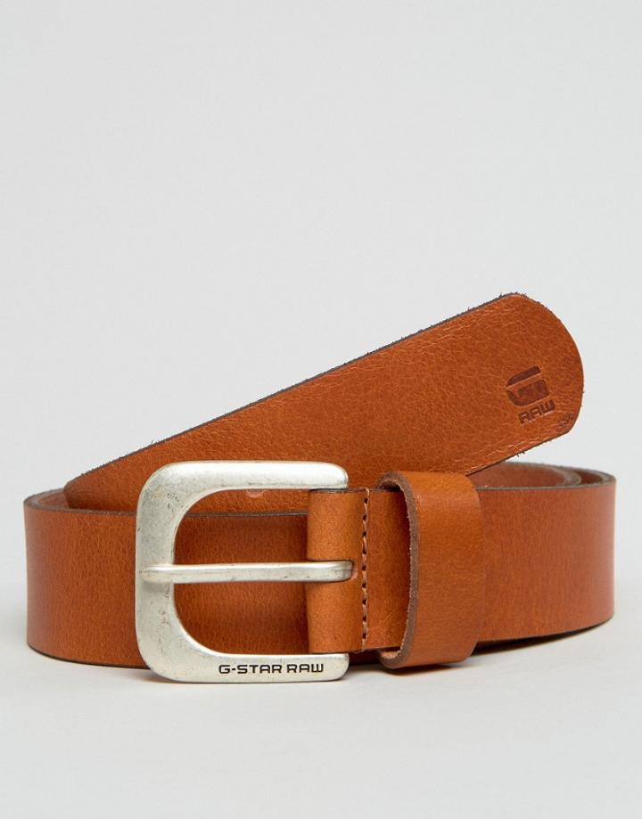 G-star Zed Leather Belt In Tan - Tan