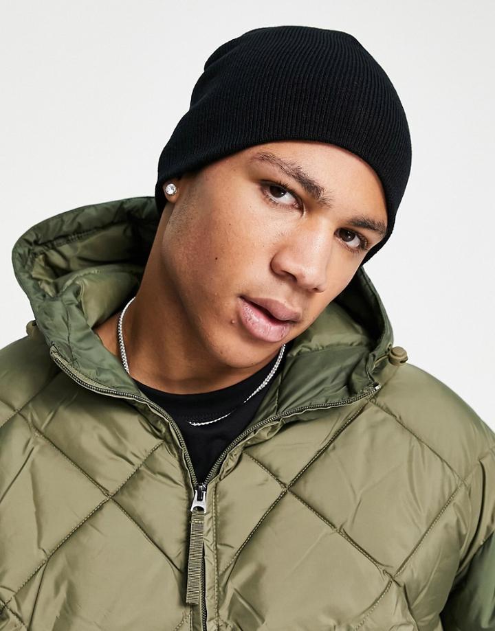 Asos Design Skull Beanie In Black