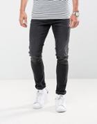 Casual Friday Slim Fit Jeans In Washed Black - Black