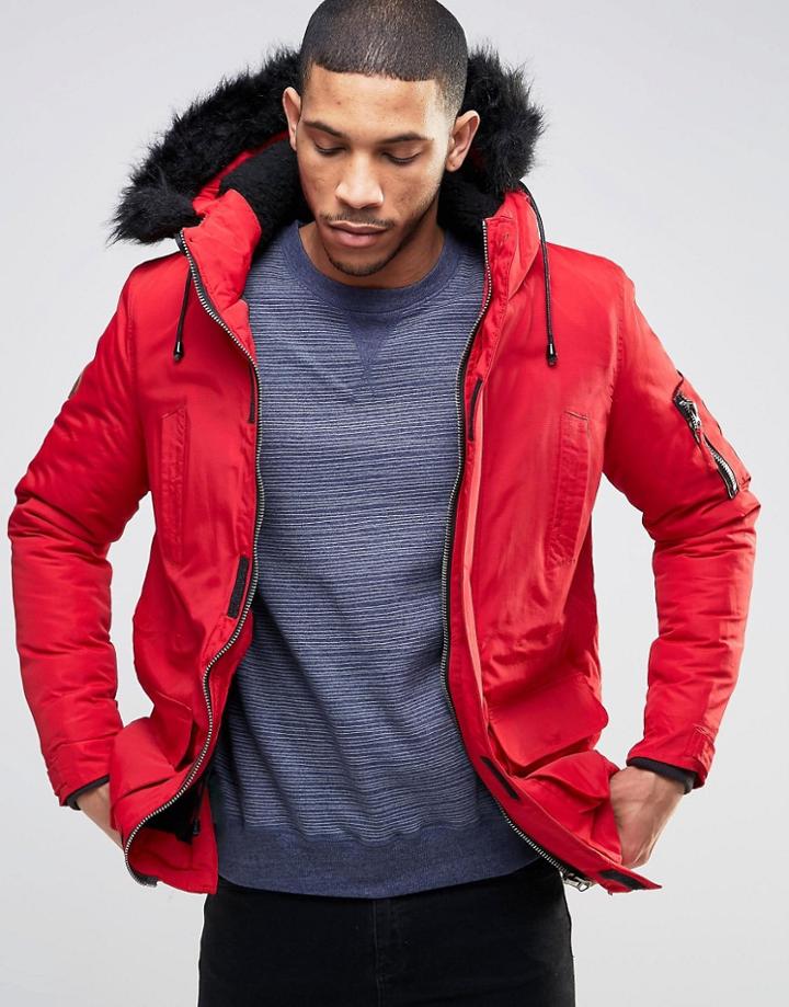 Bellfield Arctic Parka Jacket - Red