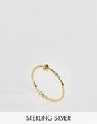 Asos Gold Plated Sterling Silver Ball Station Ring - Gold