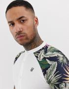 Siksilk Short Sleeve Shirt In White With Contrast Sleeves - White