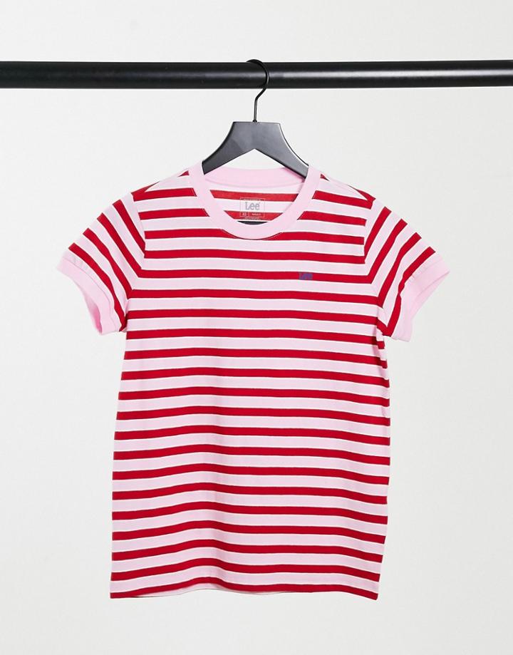 Lee Striped T-shirt In Pink