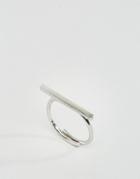 Made Adjustable Silver Bar Ring - Silver