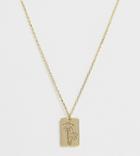 Orelia Gold Plated Embossed Palm Tag Necklace - Gold