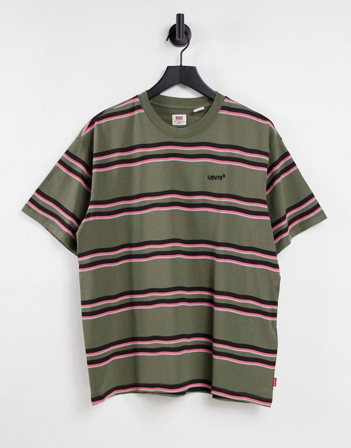 Levi's Red Tab Vintage T-shirt In Green Stripe-multi